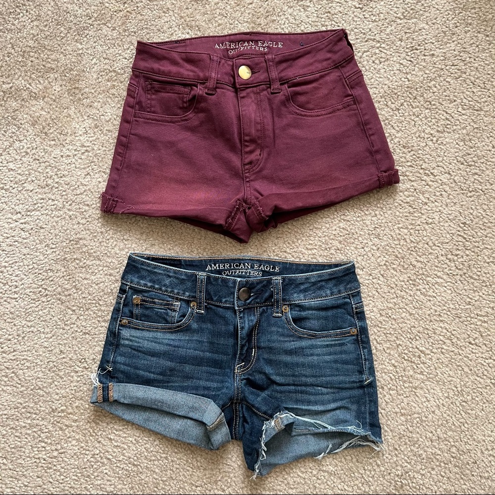 2FER! American Eagle Shortie Shorts SZ 0